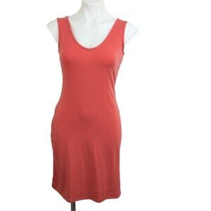 ExOfficio Womens Wanderlux Ravenna Stretch Sleeveless Tank Dress Spiced Coral XS